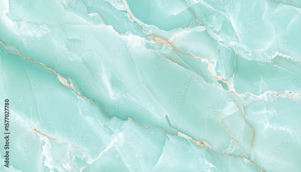 Fototapeta premium A seamless pattern of light mint marble with subtle gold veins creating an elegant and sophisticate 4