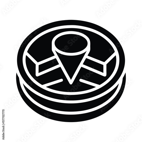 Hockey Puck Outline Vector Illustration