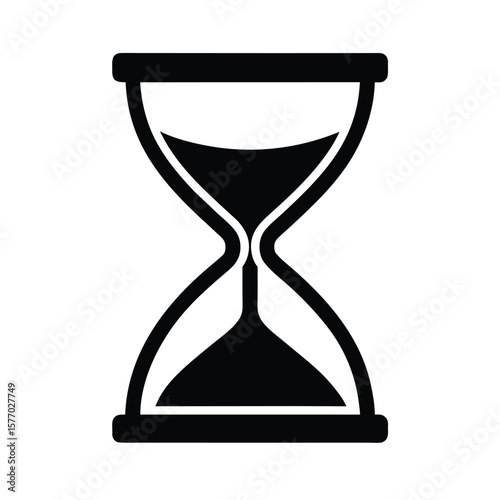 Hourglass With Sand Outline Vector Illustration