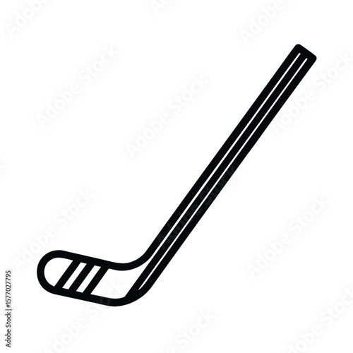 Hockey Stick Outline Vector Illustration