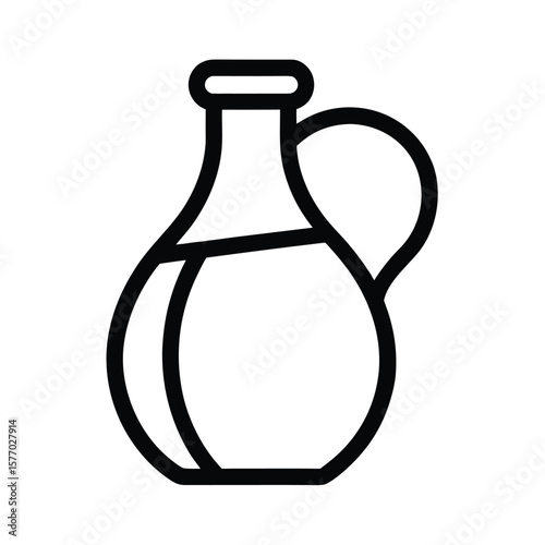 Jug With Spout Outline Vector Illustration