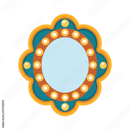Ornate vintage mirror with marquee lights