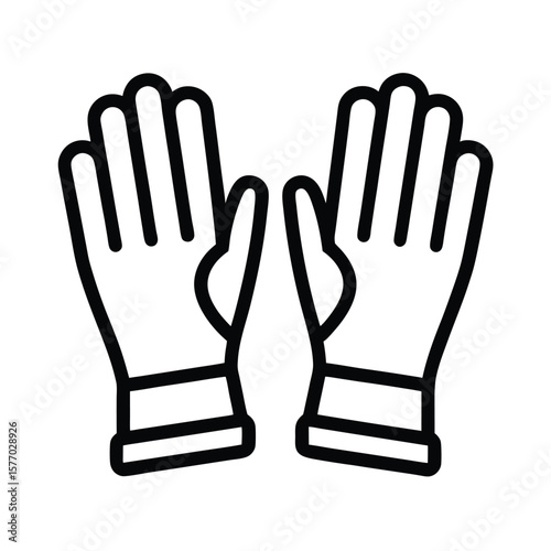 Pair Of Gloves Outline Vector Illustration