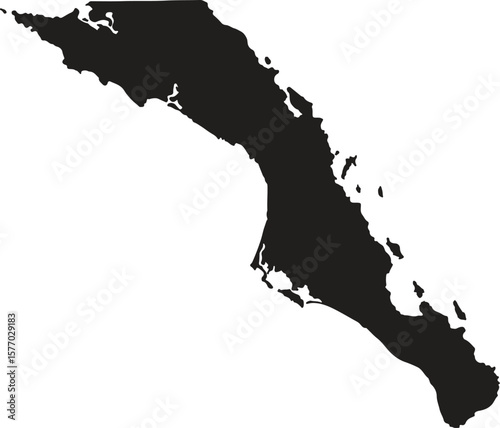 Baja California Sur (United Mexican States, Mexico, federal republic) map vector illustration, scribble sketch Estado Libre y Soberano de Baja California