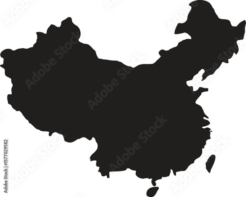 Republic of China map silhouette