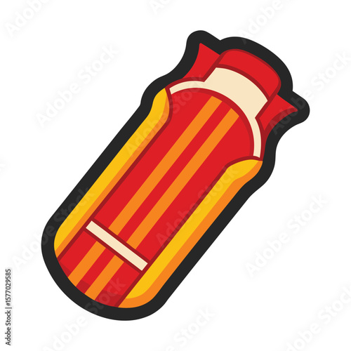 Striped hot water bottle with red and orange colors