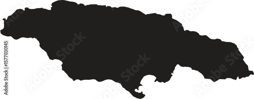 Jamaica black map on white background vector