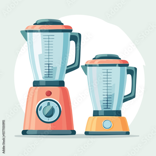 Blender and kitchen mixer icon set