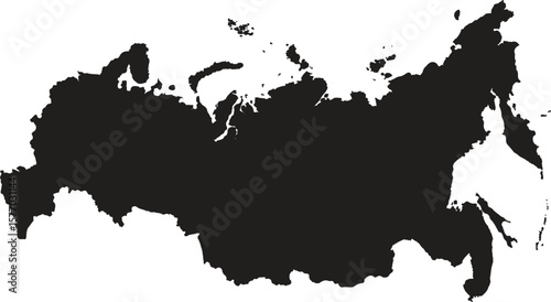 Russia simple blue map on white background