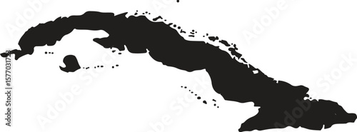 Cuba black map on white background vector