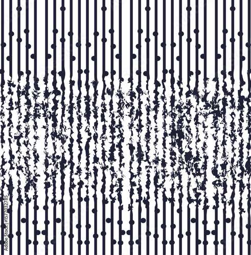 Texture in the form of vertical stripes with dots in the lines and a noisy distorted area closer to the middle of the picture.