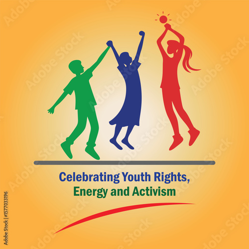 International Youth Day vector art illustration