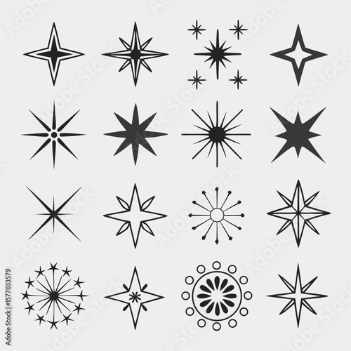 A seamless vector pattern of black and white stars and snowflakes, perfect for winter holiday decoration or Christmas design