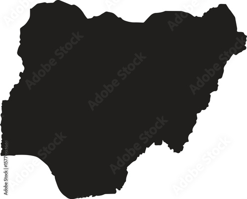 nigeria map vector eps black silhouette and editable outline versions for adobe illustrator 10 cartography digital print