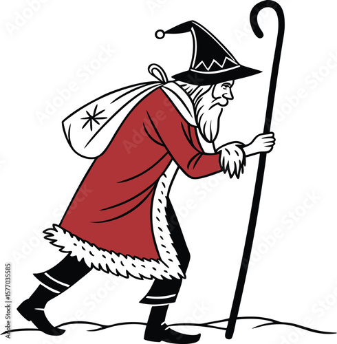 A fun cartoon vector illustration of a pirate warrior woman with a sword