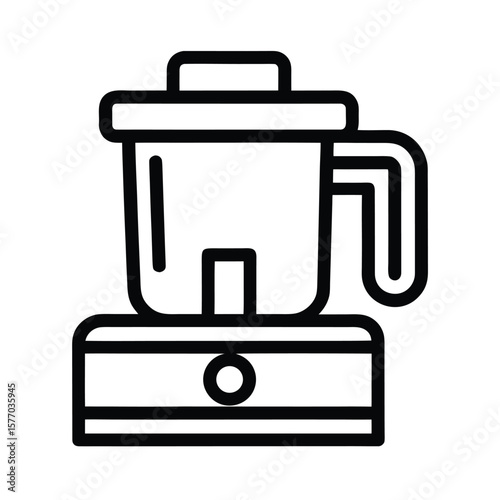 Food Processor Outline Vector Illustration
