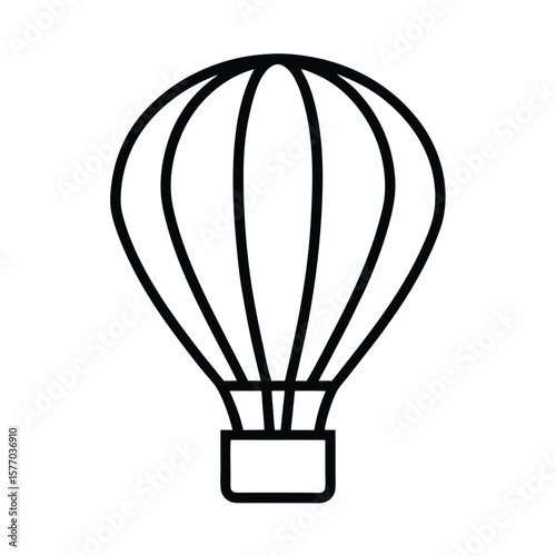 Hot Air Balloon Outline Vector Illustration