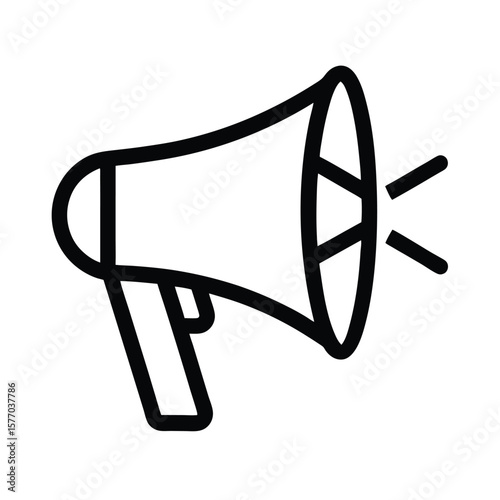 Megaphone Outlined Icon Vector Illustration