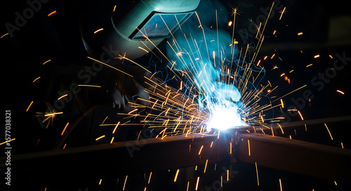 sparks from a steel grinder