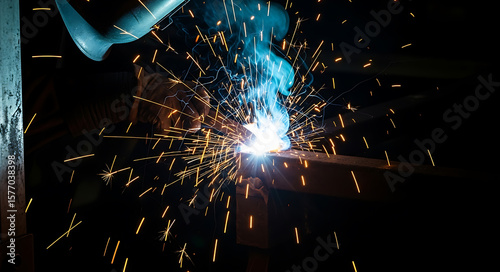 worker welding steel