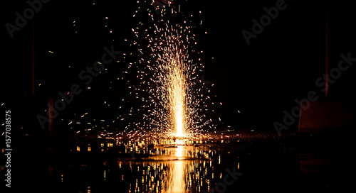 fountain at night
