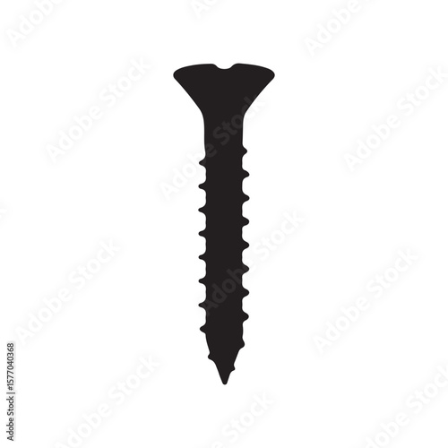 One screw silhouette vector illustration design on white background