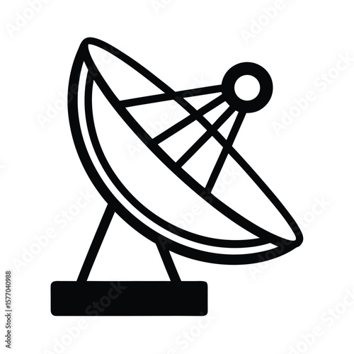 Satellite Dish Outline Vector Illustration