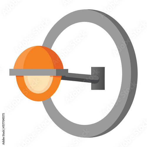 Modern orb light fixture mounted on a circular wall bracket