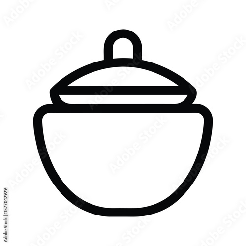 Sugar Bowl Outlined Icon Vector Illustration