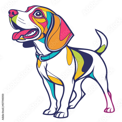 Beagle Dog Vector SVG – Cute Cartoon Pet Illustration in Flat Design Style