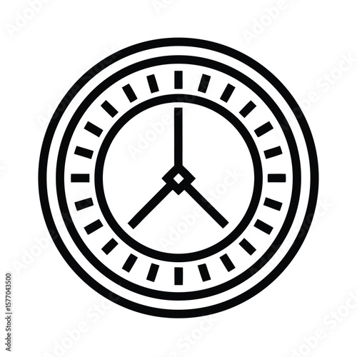 Wall Clock Outlined Icon Vector Illustration