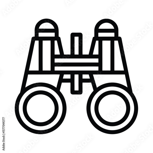 Binoculars Outlined Icon Vector Illustration