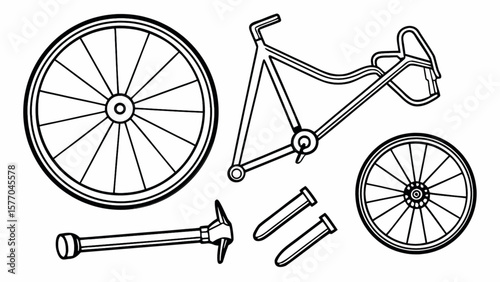 Explore bicycle parts vector illustration for bike repair and maintenance enthusiasts and cycling community needs