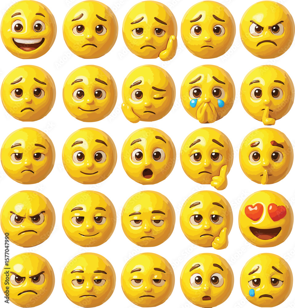 Naklejka premium 3D face expressions 1