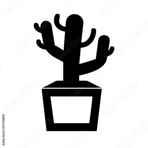 Cactus pot Minimal Clipart Vector