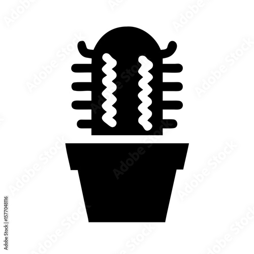 Cactus pot Minimal Clipart Vector
