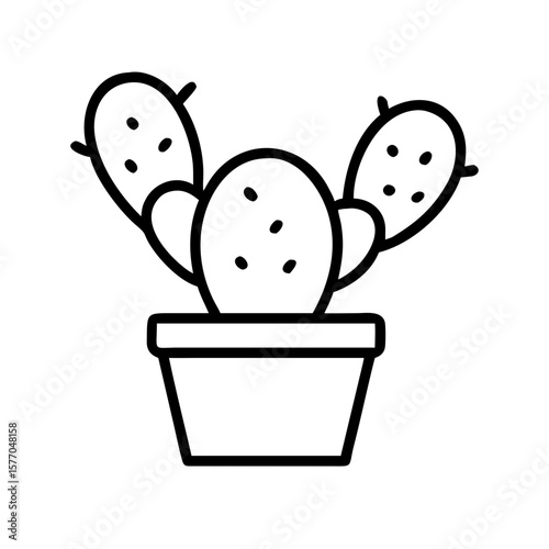 Cactus pot Minimal Clipart Vector