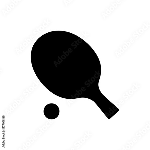 Ping pong icon silhouette icon vector flat design.