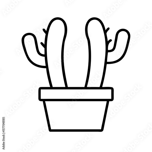 Cactus pot Minimal Clipart Vector