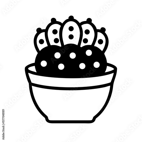 Cactus pot Minimal Clipart Vector