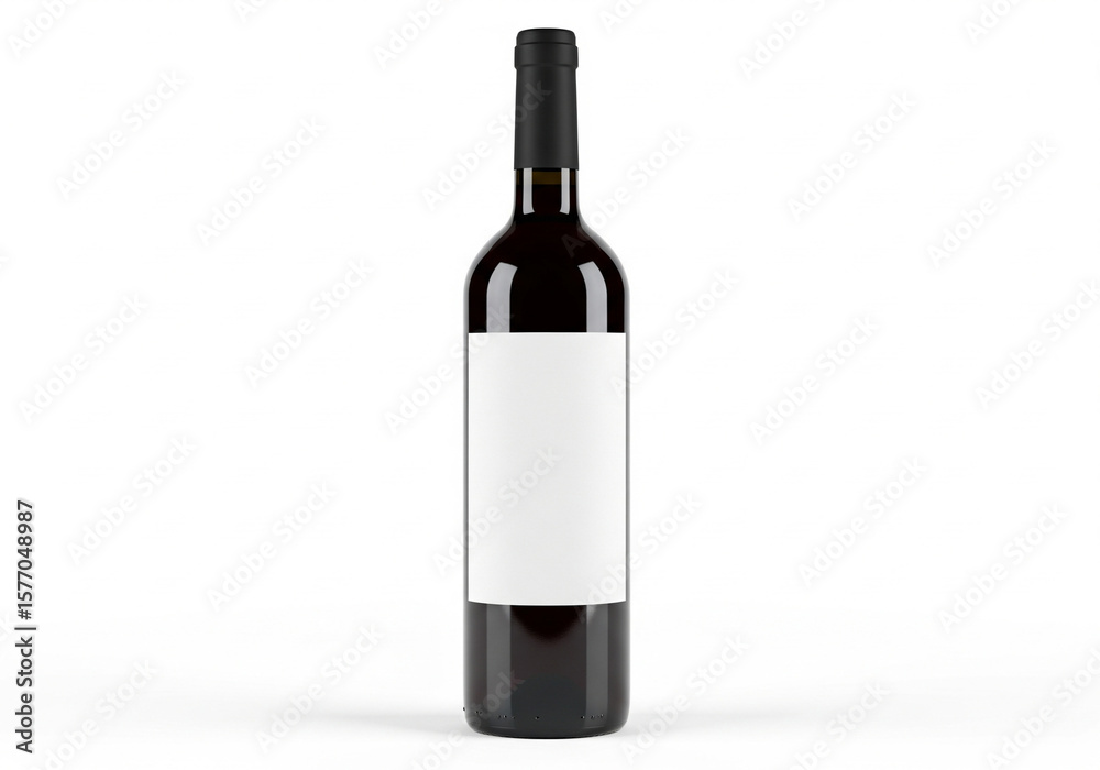 Fototapeta premium Red Wine Bottle Mockup: Perfect Blank Canvas for Branding & Design
