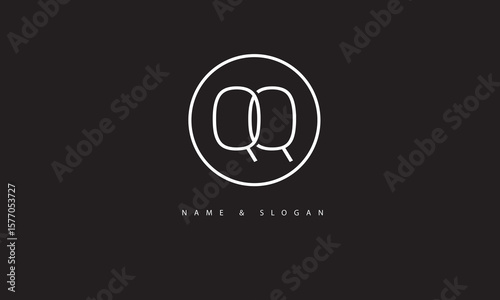 QQ, QQ Abstract Letters Logo Monogram