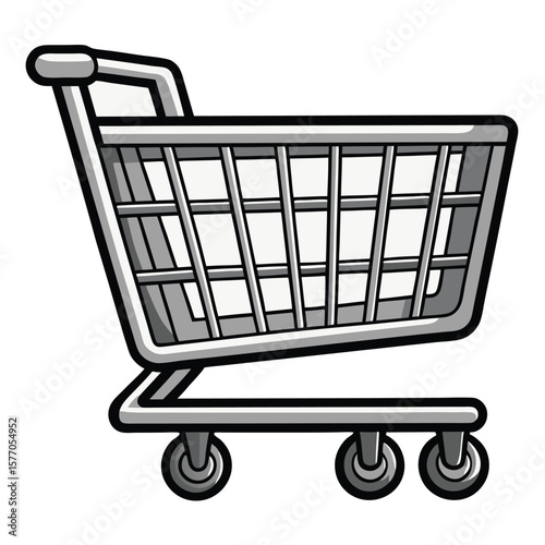 This vector shopping cart icon symbolizes online retail and e-commerce business