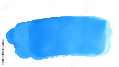 Abstract blue watercolor brush stroke with vibrant azure, cyan, and cerulean tones. Flowing texture isolated on transparent PNG background, perfect for graphic design and creative projects.