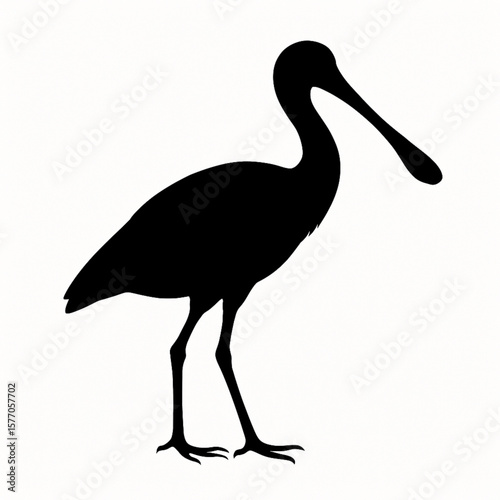 Stunning black silhouette of a long-beaked bird, perfect for nature-themed designs, wildlife art, and outdoor projects. Ideal for logos, tattoos, and eco-friendly branding with a minimalist, elegant 