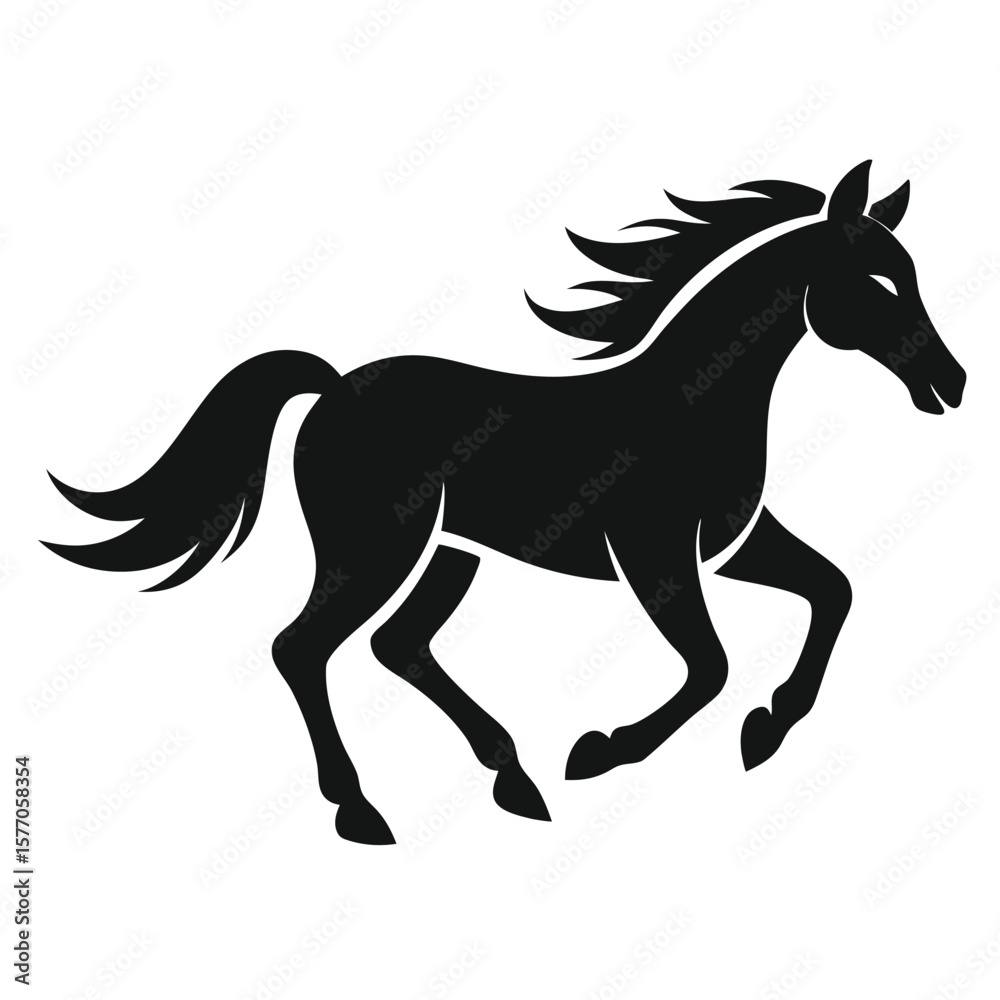 Obraz premium Horse Vector Icon – Minimalist Silhouette Style