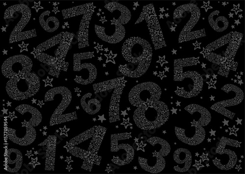 Black Seamless background with numbers. Seamless pattern with numbers for school design. Excellent print on wrapping paper. Good for textile fabric design, wrapping paper and website wallpapers vector