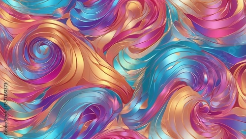 Colorful Swirls Shine in Holographic Dream
