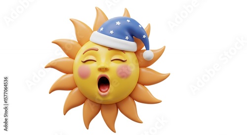 Sleepy sun emoji graphic