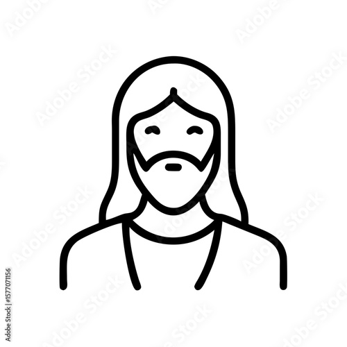 Jesus Christ Icon Set – Line Art Religious Vector